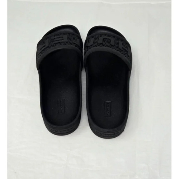 Hunter Men\'s Bloom Sandals Black Slip On Slide Size 7